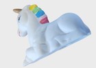 Vintage Ceramic Unicorn Figurine With Gold Horn   Rainbow Mane