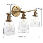  3 Light Wall Sconces Light Brass Bathroom Vanity Light  Wall Lamps Antique