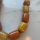 Vintage Authentic Butterscotch Bakelite Barrel  Beaded Necklace Tested 164 Grams