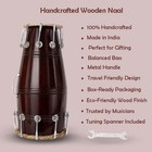 Wooden Dholak Dholki Naal Drum Handcrafted Folk Classical Indian Percussions