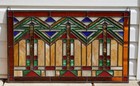 Handcrafted Stained Glass Window Panel Mission Style Panel  34 5 w X 20 5 h