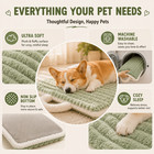 Soft Plush Dog Bed Mat Washable Pet Crate Pad With Carry Handle For Dogs Cats