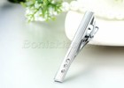 Men s Simple Stylish Necktie Clip Business Strip Shiny Rhinestone Tie Clamp Pin