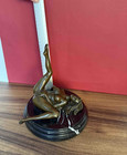 Bronze Sculpture Statue Woman Female V Mavchi Rare Decor Art Deco Lady Marble 
