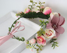 Wedding Floral Crown Flower Garland Headband Hair Wreath Floral Headpiece Halo B