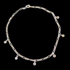 Sterling Silver Ankle Bracelet Anklet Small Crystal Charms Adjustable Length