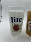 Miller Lite - Miller High Life     Set Of 2 Beer Bar Drinking Glasses