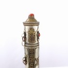 Vintage Tibetan Gau Prayer Scroll Amulet Tube Coral Inlay Silver Brass Pendant