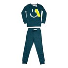 Molo Lue Kids Size 6 Dark Green Smiley Face Pajama Set