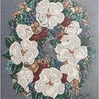 Vintage Glynda Turley Magnolia Wreath Woven Tapestry Framed Wall Art 22 5   x20   