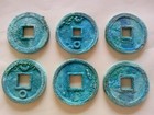 6pcs Collect Ancient China Bronze Statues Chinese Old Green Rust Bronze Statues