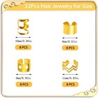Gold Hair Jewelry For Braids Dreadlock Beads Locs Accessories 32 Pcs Metal Go   