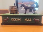 Vintage Cast Iron Mechanical Kicking Mule Coin Bank With Stopper Working