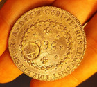 Brazil 960 Reis 1823 Rio De Janeiro - Uncirculated  With G p  Countermark