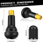 1000pc Tire Valve Stems Tr 413 Snap-in Car Auto Short Rubber Tubeless Tyre Black