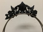 Antique James Tufts Victorian Metal Footed Brides Basket Frame Birds   Flowers