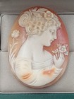 Excellent Beautiful Antique Loose Carved Oval Shell Cameo  1 7 8  X 1 3 8 