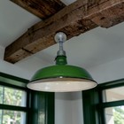 One 40s Appleton 16  Porcelain Industrial Green Barn Light Vintage Gas Station A