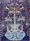 Over 100 Years Old Signed Unique  Beautiful Handmade Persian Wool Carpet