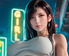 Sexy Tifa Lockhart - Red Light District - Final Fantasy  Sign Wall Art 10  X 14 