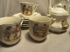 Antique German Child s Tea Set - Cats Playing Cards   Other Cat Motifs