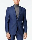 Marc New York Mens Modern Fit 2 Piece Suit 40 S   33 Waist Blue Solid Stretch