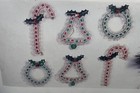 Vtg Merri Mac Tiny Treasure Sparkle   Lace Sequins Beads Xmas Ornament Kit Nos