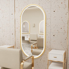 Oval Led Bathroom Mirror Frontlit Anti-fog Gold Framed Vanity Mirror Dimmable 