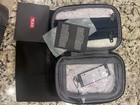 Tumi Alpha Split Travel Kit Black Leather Dopp Kit Toiletry Bag Travel Organizer