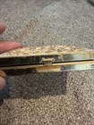 Vintage Unused Volupte Enamel W raised Metal Florals Powder Compact 