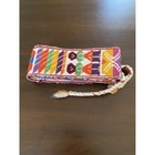 Vtg Guatemalan Handwoven Embroidered Sash Belt White Colorful 1970s Cotton