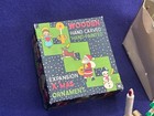 Antique Vintage Angel Wooden Expansion Scissors Toy Christmas Ornament Box