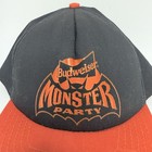 Vintage Budweiser Beer Monster Party Hat Cap Snap Back Black Halloween Rare