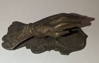 Antique Victorian French Bronze Gloved Hand Shaped Letter Holder Clip - 4 