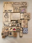 Hearts Flowers Misc Wooden Block Rubber Stamps For Crafts You Pick Choose