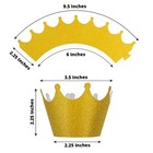 25 Gold Glittered Crown Paper Cupcake Liners Muffin Wrappers Party Decorations