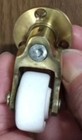 Cast Brass Platform Caster With Porcelain Wheel For  Antique Vintage Table Chair