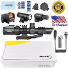 Sniper 1-4x28 Rifle Scope Illuminated Mid-dot Reticle W  Red Laser Red Dot Combo