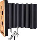 Pyle Wood Microphone Isolation Shield - Sound Isolation Recording Booth  Studio 