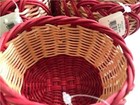 Lot Of 5 Red Wicker Baskets Decorative Stackable Sturdy Bath   Body Works
