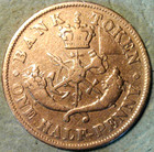 1857 Bank Of Upper Canada One Half-penny Circulated Brown Colonial Token