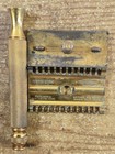 Vtg 1940s Gillette Double Sided Metal Safety Razor  Gold Toned Ball End  Preown