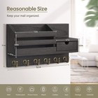 Key And Holder For Wall Organizer Wall Mount With 6 Hooks And Storage Drawer    