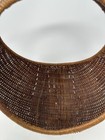 Vtg Cresent Shaped Wicker Basket