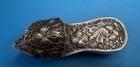 1 Vintage Egyptian Sterling Ottoman Empire Turkish Wooden Clog Shoe 41 Grams