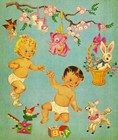 Vintage Uncut 1959 4 Baby Dolls Paper Dolls adorable Set  1 Top Reproduction