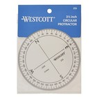 Westcott 360   Compass Protractor 3 5  Clear Transparent Dial School Supplies