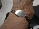 Art Deco Vintage Sterling Silver 925 Linked Blank Id Bracelet Size 7 25 