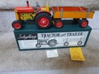 Vtg Schylling Wind-up Tractor And Trailer In Box Working Tin Litho Toy Nos 11 5 
