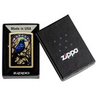Zippo Stained Glass Raven Design Street Brass Color Image 46946